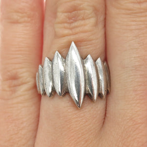 925 Sterling Silver Vintage Modernist Claw Ring Size 6.5
