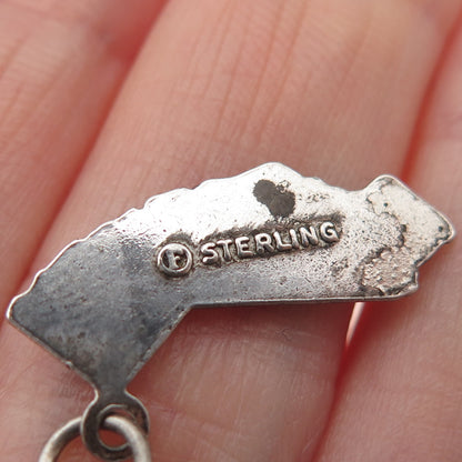 FRENCH & FRANKLIN 925 Sterling Silver Vintage Enamel California Mini Pendant