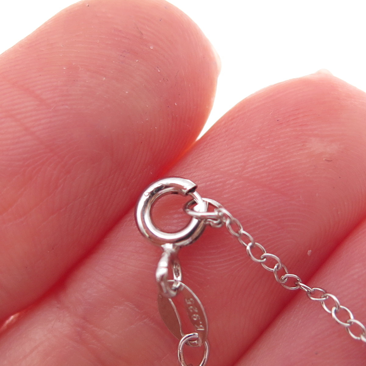 SK9 Allure Gems 925 Sterling Silver Real Diamond Cable Chain Necklace 18"
