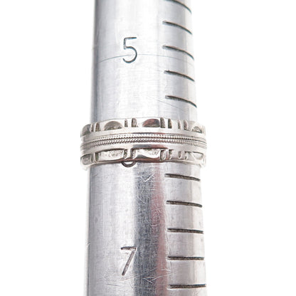 J.D. Schlang Co. 925 Sterling Silver Antique Art Deco Oxidized Band Ring Size 6