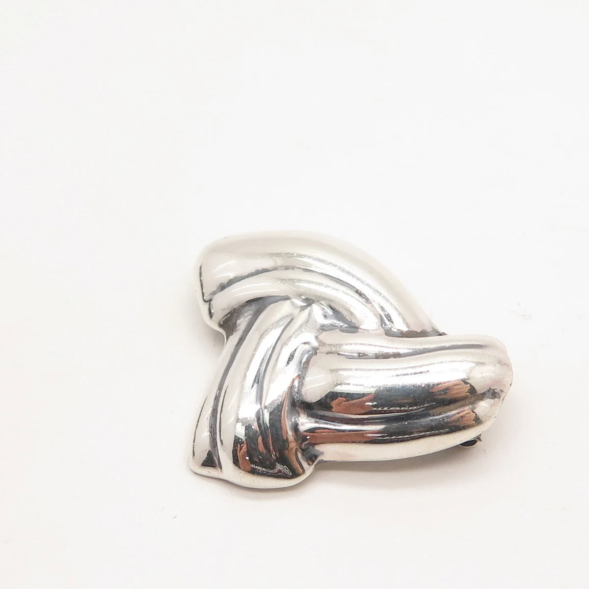 925 Sterling Silver Vintage Mexico Ribbed Knot Pin Brooch