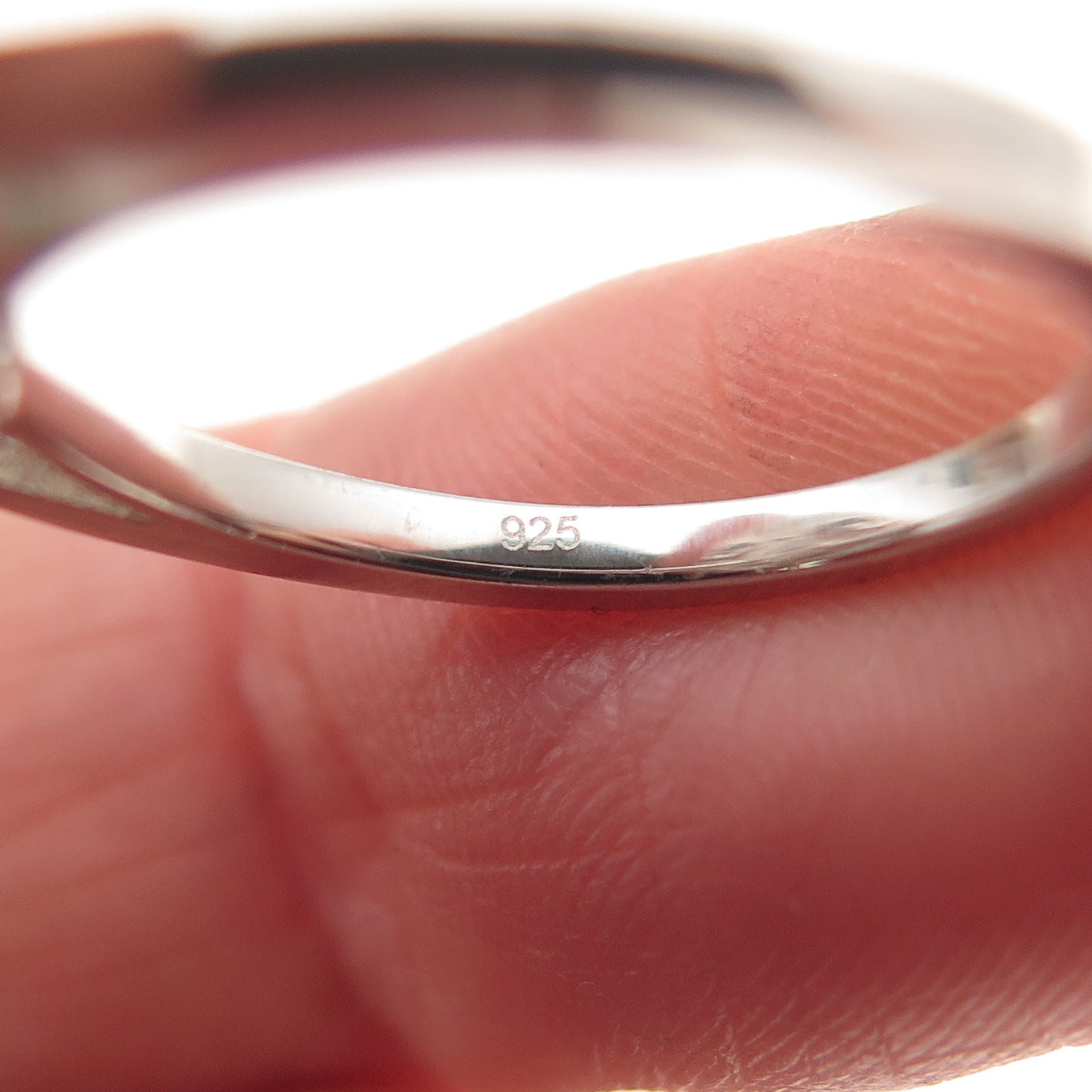 D'JOY Sterling Silver Real Round & Tapered Baguette-Cut Moissanite Ring Size 5