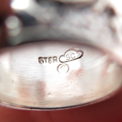 SILVER CLOUD 925 Sterling Vintage Elephant Wide Band Oxidized Ring Size 5.5