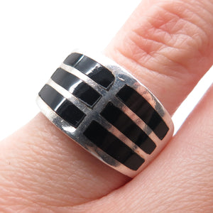 CFJ Collins Fine Jewelry 925 Sterling Silver Vintage Black Onyx Ring Size 6.75