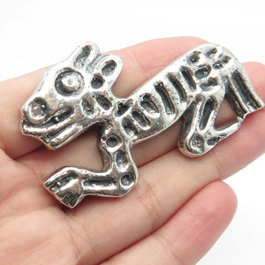 925 Sterling Silver Vintage Tribal Pin Brooch