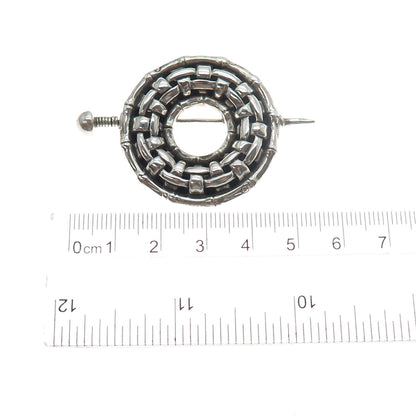 JOHN HARDY 925 Sterling Silver Vintage Celtic Woven Bamboo Pin Brooch