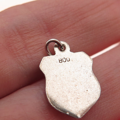 800 Silver Vintage Enamel Bad Mergentheim Mini Charm Pendant