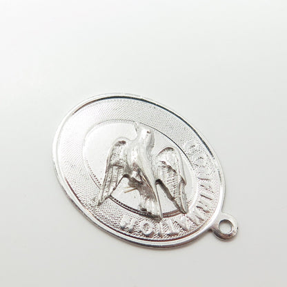 925 Sterling Silver Vintage MEM Martin "Confirmation" Oval Pendant