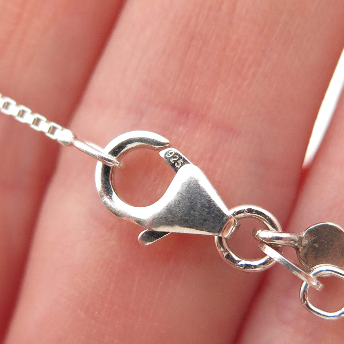 Hagit Gorali 925 Sterling Silver Vintage Star of David Box Chain Necklace 18"