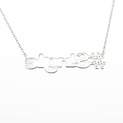 925 Sterling Silver Round-Cut C Z #Smile Cable Chain Necklace 16-18"