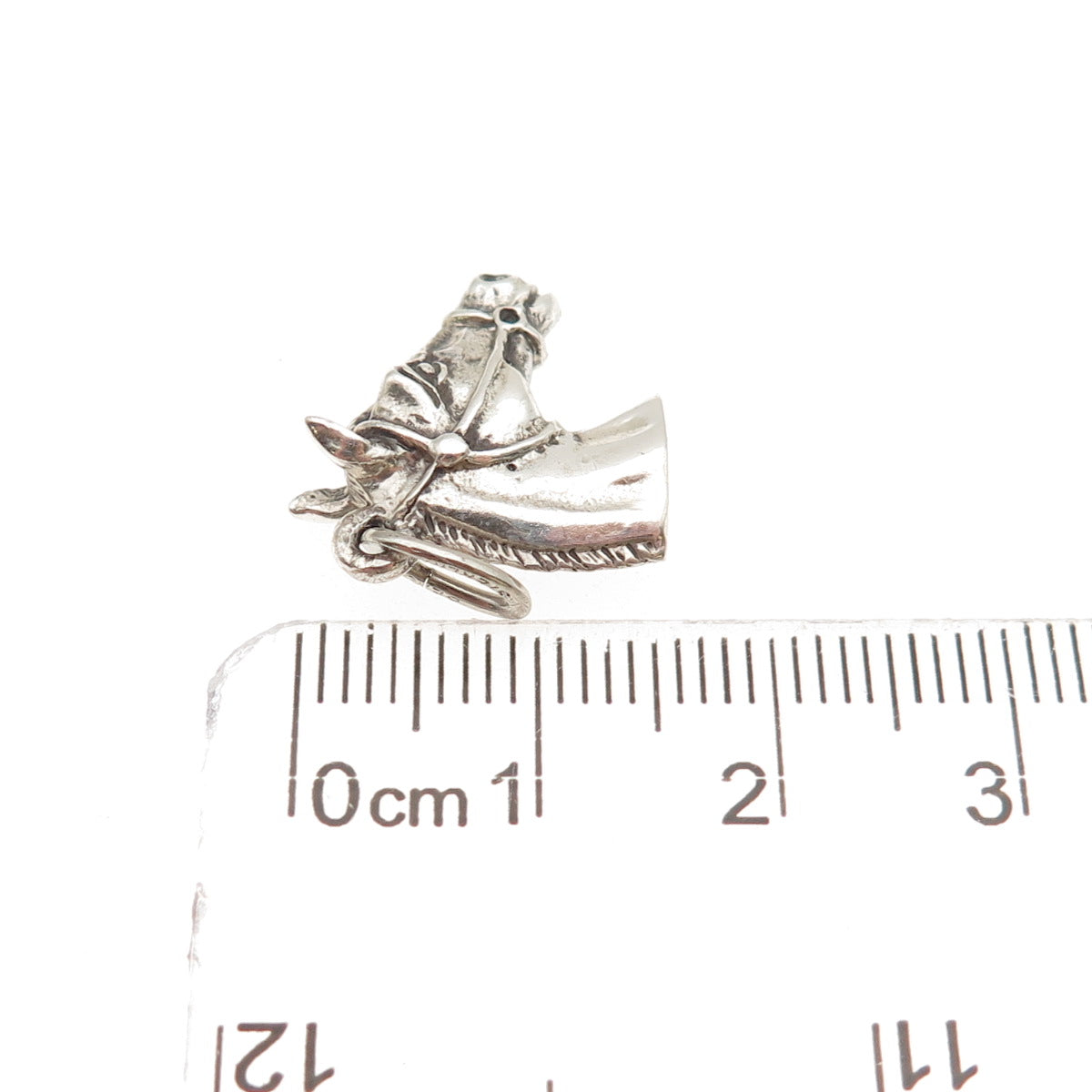 Beau 925 Sterling Silver Antique Art Deco Horse Oxidized Mini Charm Pendant