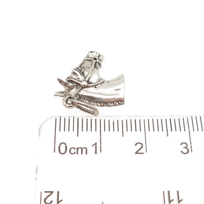 Beau 925 Sterling Silver Antique Art Deco Horse Oxidized Mini Charm Pendant