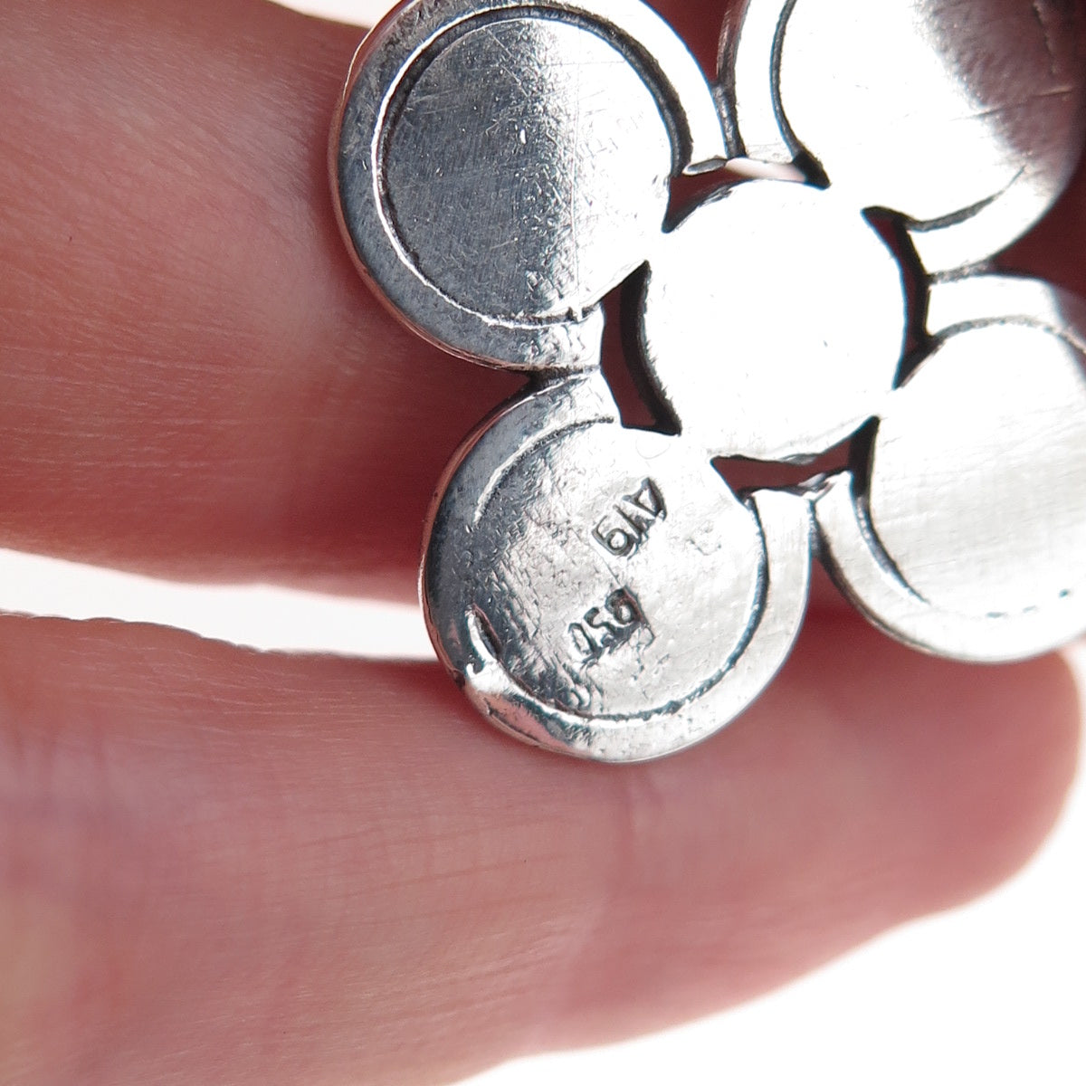 950 Silver Vintage Cross Oxidized Charm Pendant