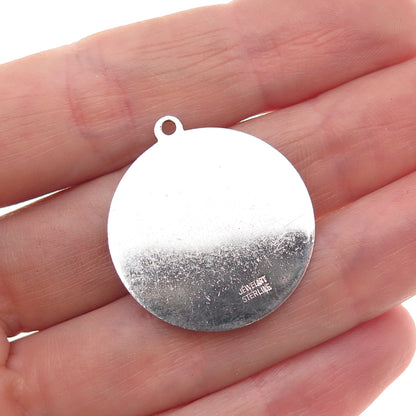 JewelArt 925 Sterling Silver Vintage Rhinestone Happy Anniversary Charm Pendant