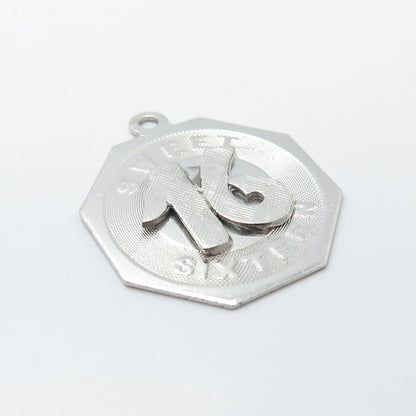 925 Sterling Silver Vintage "Sweet Sixteen" Octagon Pendant