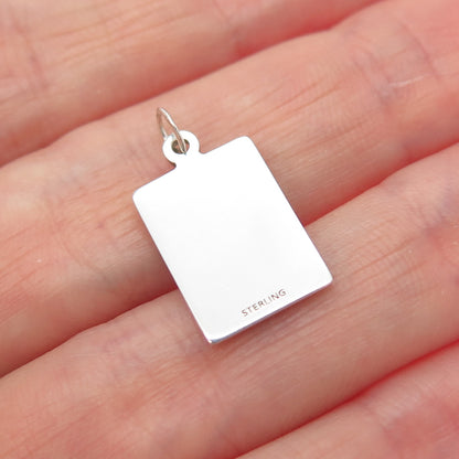 925 Sterling Red Enamel Crush These Biological Clocks Minimalist Charm Pendant