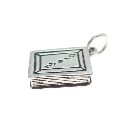 SUNWEST 925 Sterling Silver Vintage Diary Minimalist Charm Pendant