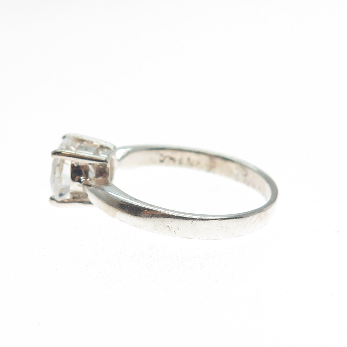 CHAPAL ZENRAY 925 Sterling Silver Round-Cut C Z Engagement Ring Size 6
