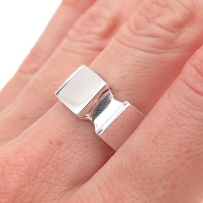925 Sterling Silver Vintage Mexico Modernist Ring Size 9.25