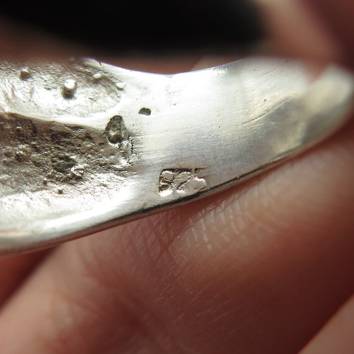 925 Sterling Silver Vintage Modernist Puffy Ring Size 7