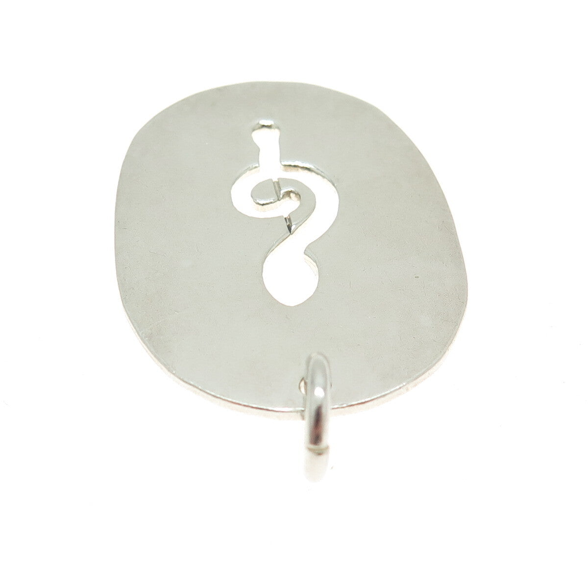 NALDO 925 Sterling Silver Vintage Treble Clef Tag Pendant