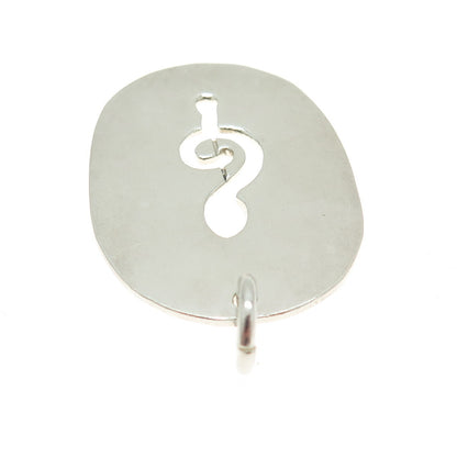 NALDO 925 Sterling Silver Vintage Treble Clef Tag Pendant
