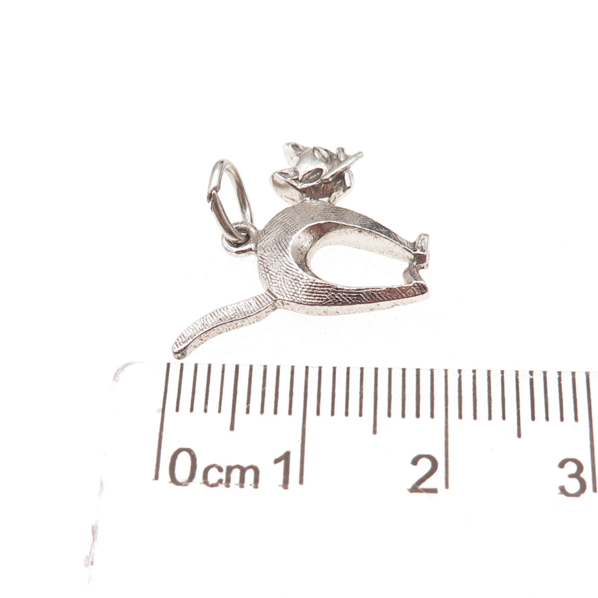 Rembrandt 925 Sterling Silver Vintage Cat Charm Pendant
