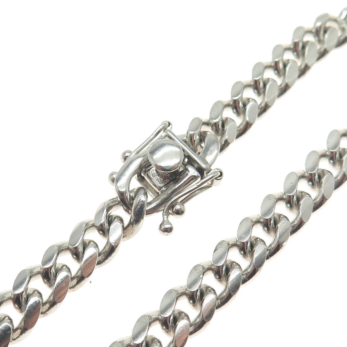 P. LUX 925 Sterling Silver Italy Curb Link Bracelet 7.75"
