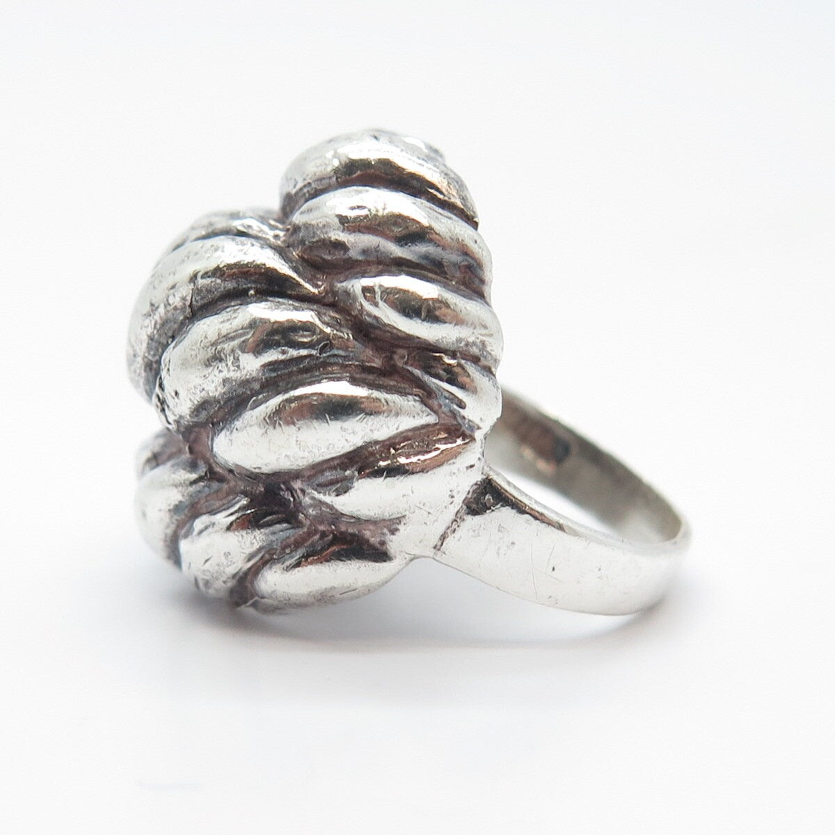 925 Sterling Silver Vintage Twisted Wide Ring Size 6