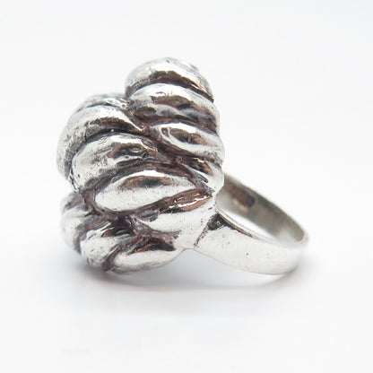 925 Sterling Silver Vintage Twisted Wide Ring Size 6
