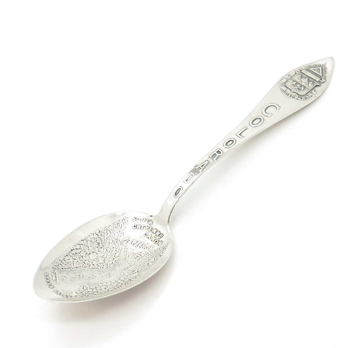 925 Sterling Silver Antique H.H. Tammen Curio Co. Colorado States & Cities Spoon