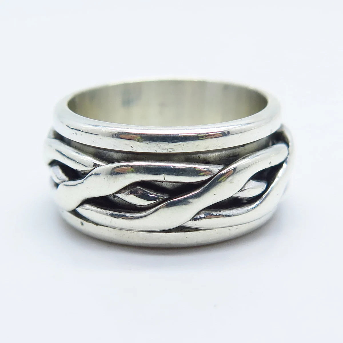 925 Sterling Silver Vintage Mexico Braided Celtic Band Ring Size 7.75