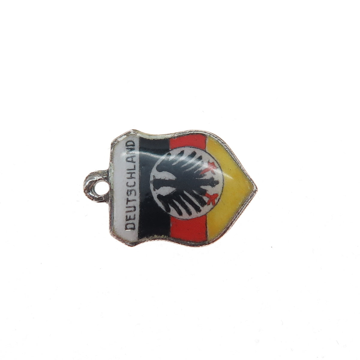 ANTIKO 800 Silver Vintage Enamel Germany Coat of Arms Minimalist Charm Pendant