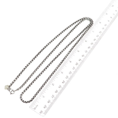 David Yurman 925 Sterling Silver Vintage Round Box Chain Necklace 32"