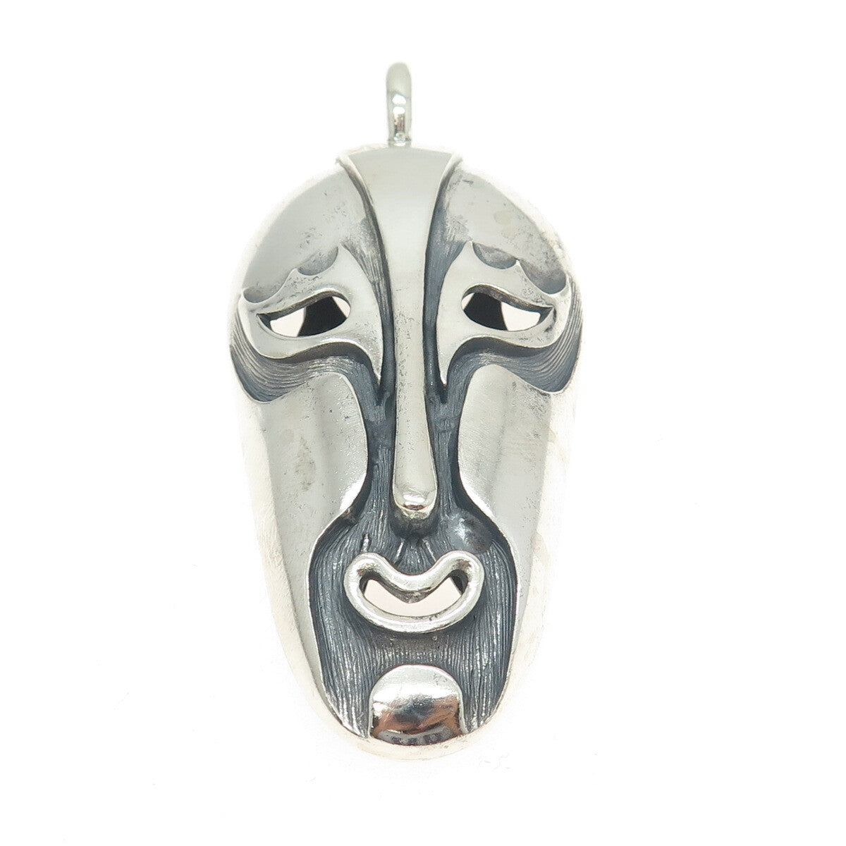INDUSTRIA ARGENTINA 925 Sterling Silver Vintage Tribal Mask Pendant