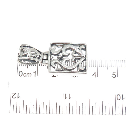 SX SALLY C 925 Sterling Silver Vintage Swirl Ornate Pendant