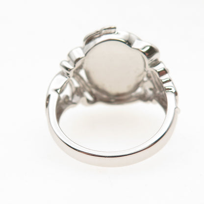 925 Sterling Silver Real Sleeping Beauty Turquoise Floral Ring Size 8.25