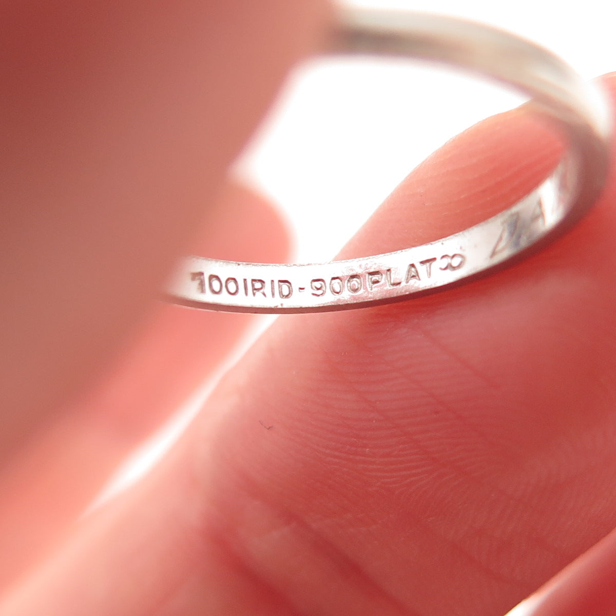 Platinum Antique Art Deco Stackable Engraved Wedding Band Ring Size 5.25