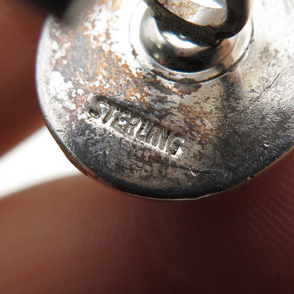 HICKOK 925 Sterling Silver Vintage Real Tiger Eye Cufflinks