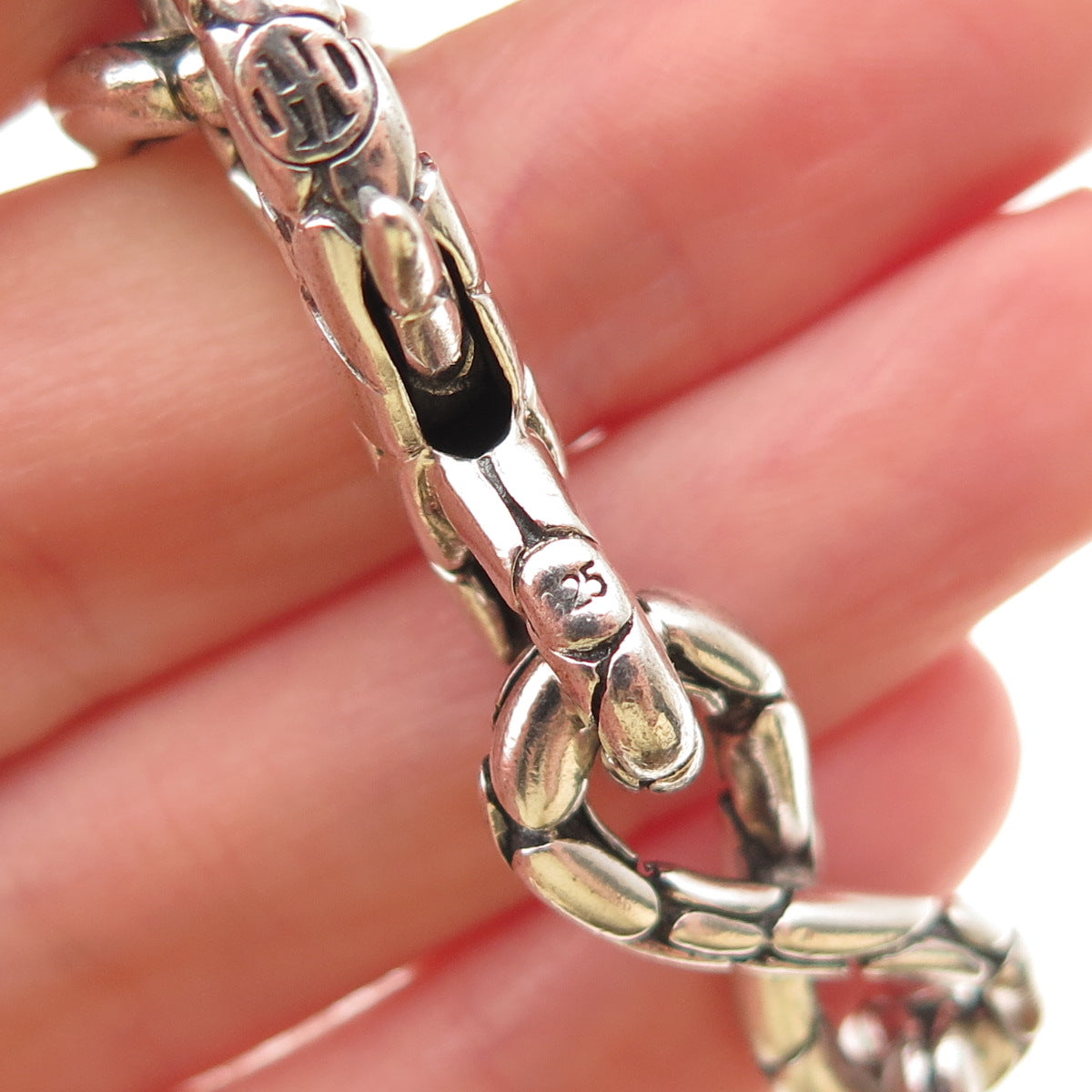John Hardy 925 Sterling Silver Kali Dotted Infinity Link Bracelet 6.75"