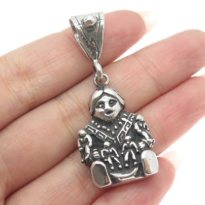 Old Pawn 925 Sterling Silver Vintage Southwestern Kachina Doll Tribal Pendant