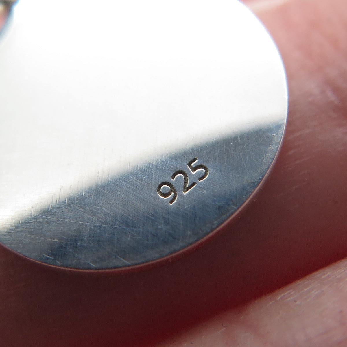 925 Sterling Silver Pink Enamel Skull & Bones Round Minimalist Charm Pendant