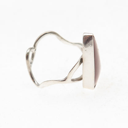 Old Pawn 925 Sterling Silver Vintage Southwestern Agate Tribal Ring Size 6.75