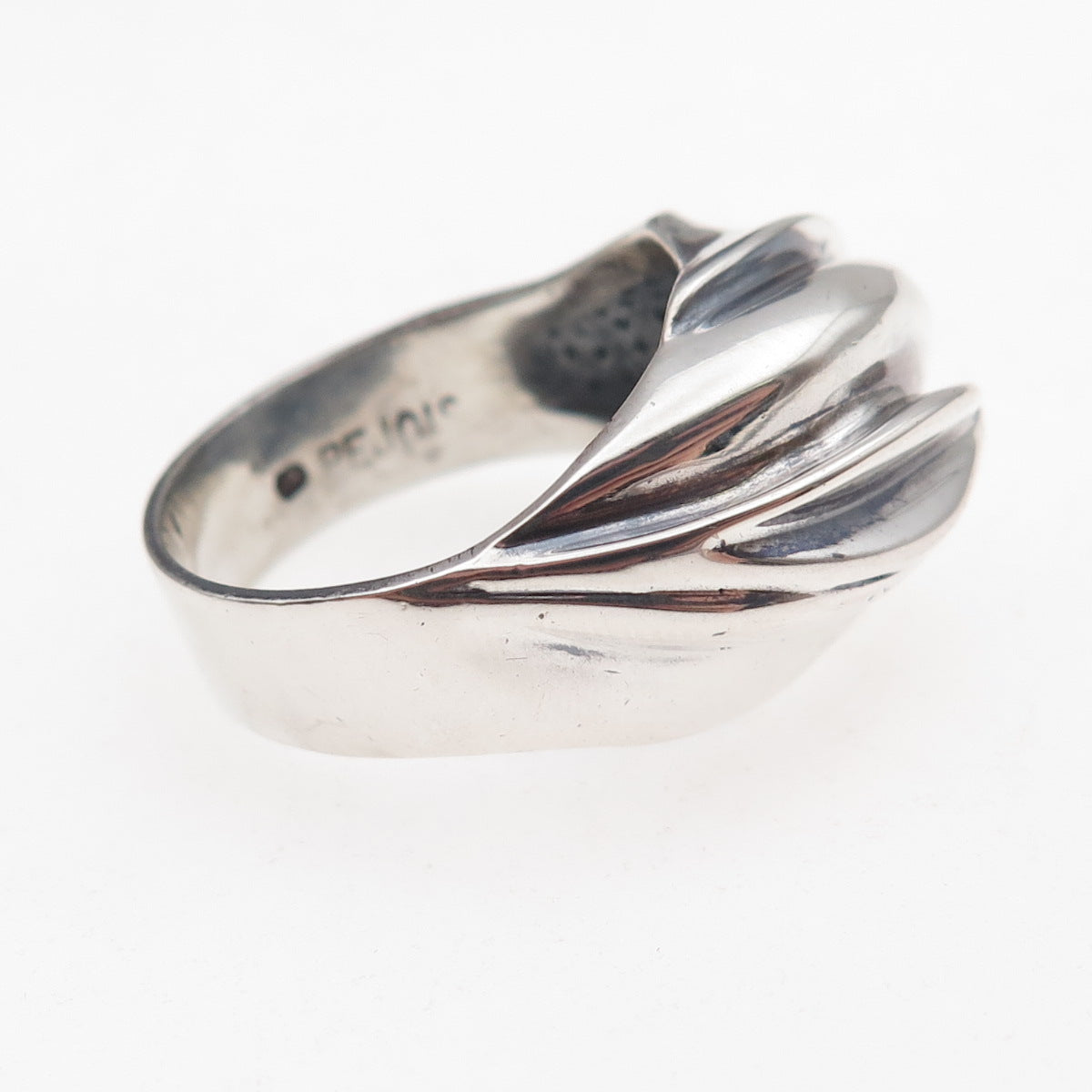 Pejois 925 Sterling Silver Vintage Modernist Oxidized Ring Size 8.25
