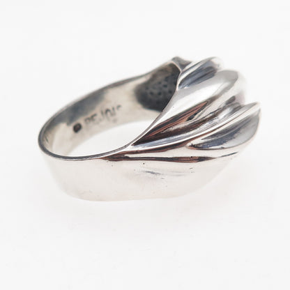 Pejois 925 Sterling Silver Vintage Modernist Oxidized Ring Size 8.25