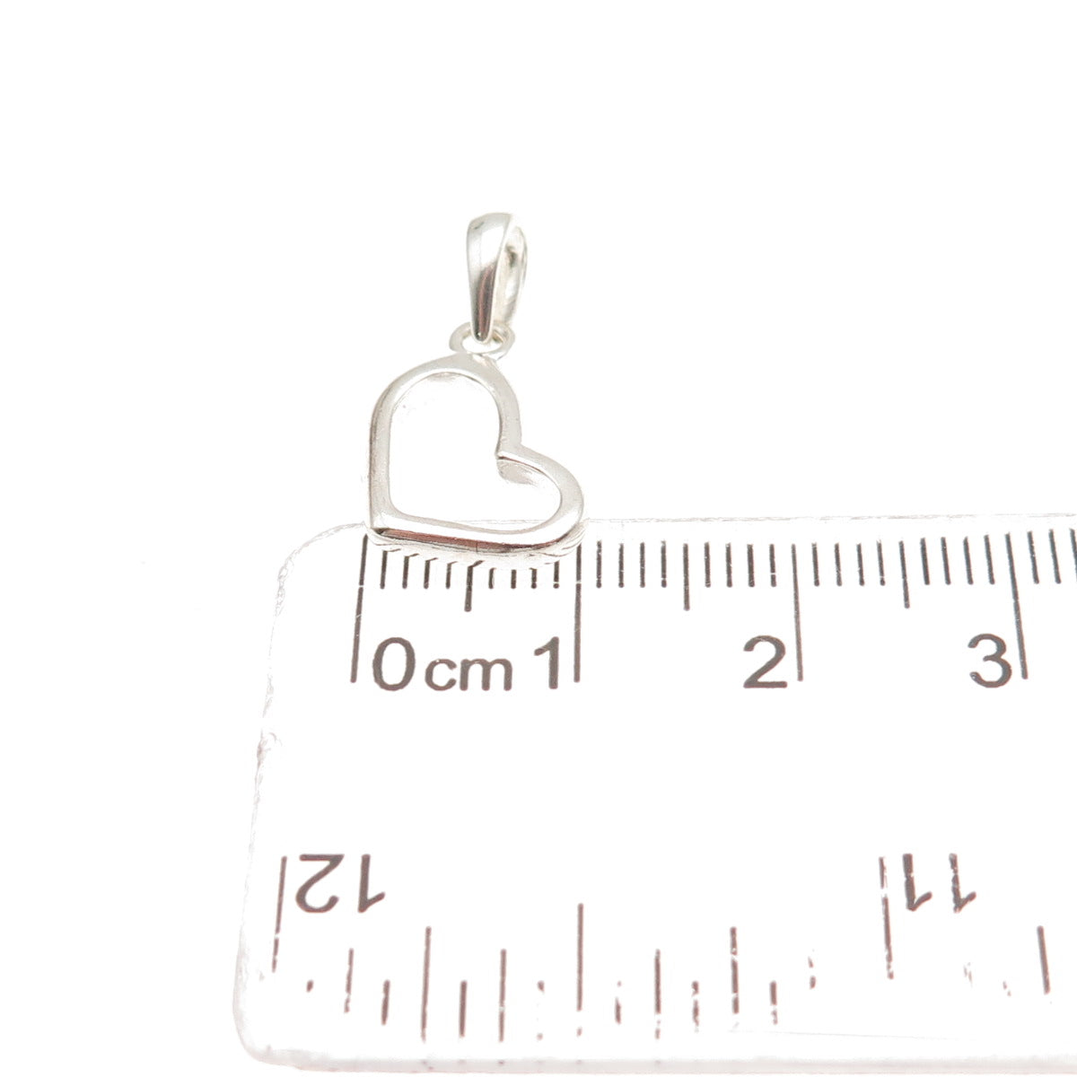 925 Sterling Silver Vintage Open Heart Mini Charm Pendant