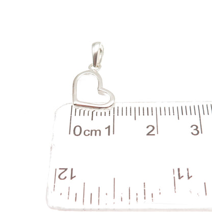 925 Sterling Silver Vintage Open Heart Mini Charm Pendant