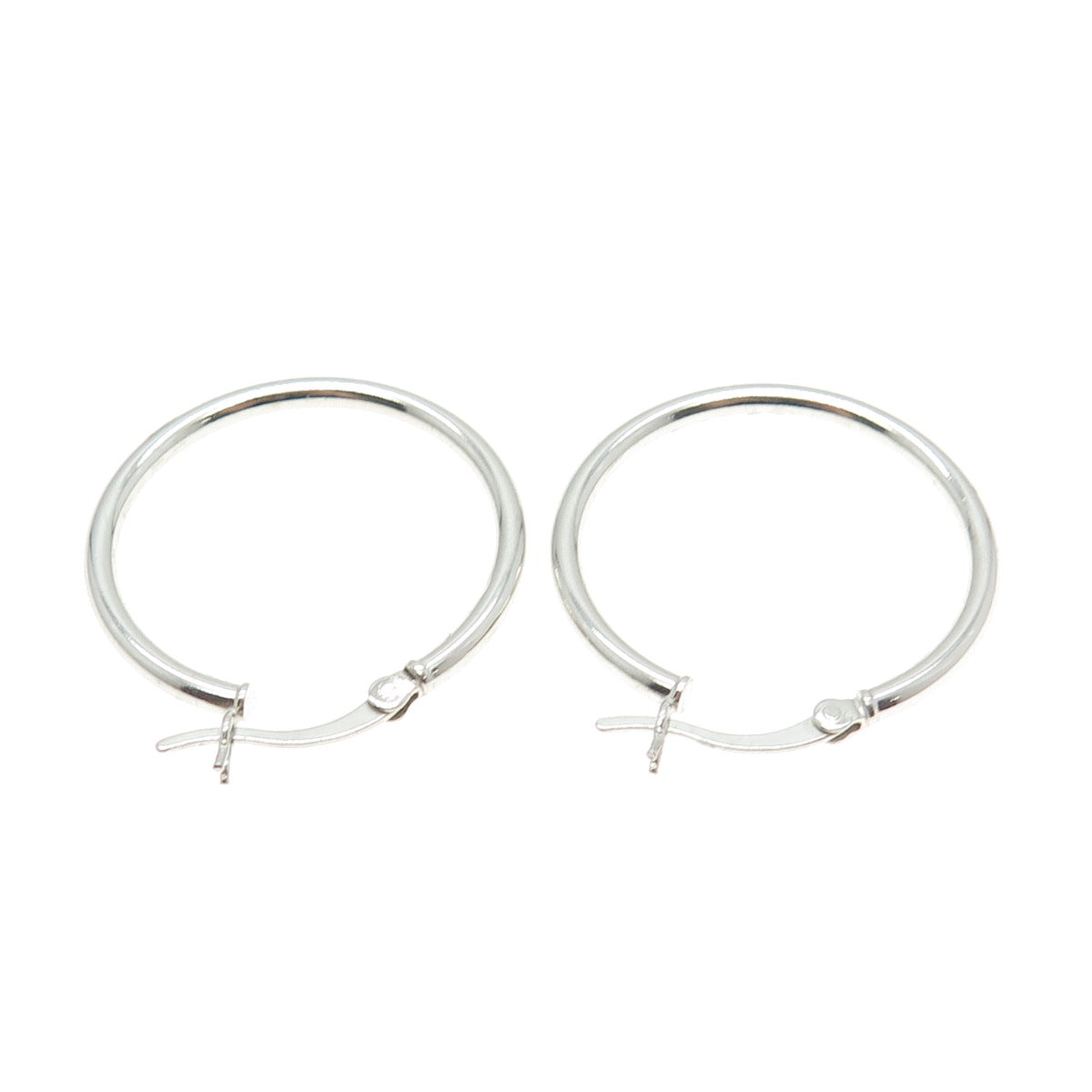 925 Sterling Silver Classic Hinged Hoop Earrings