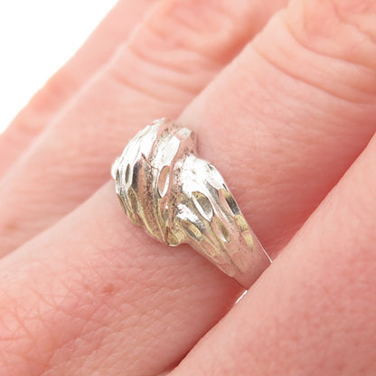 925 Sterling Silver Vintage Modernist Ring Size 7.5