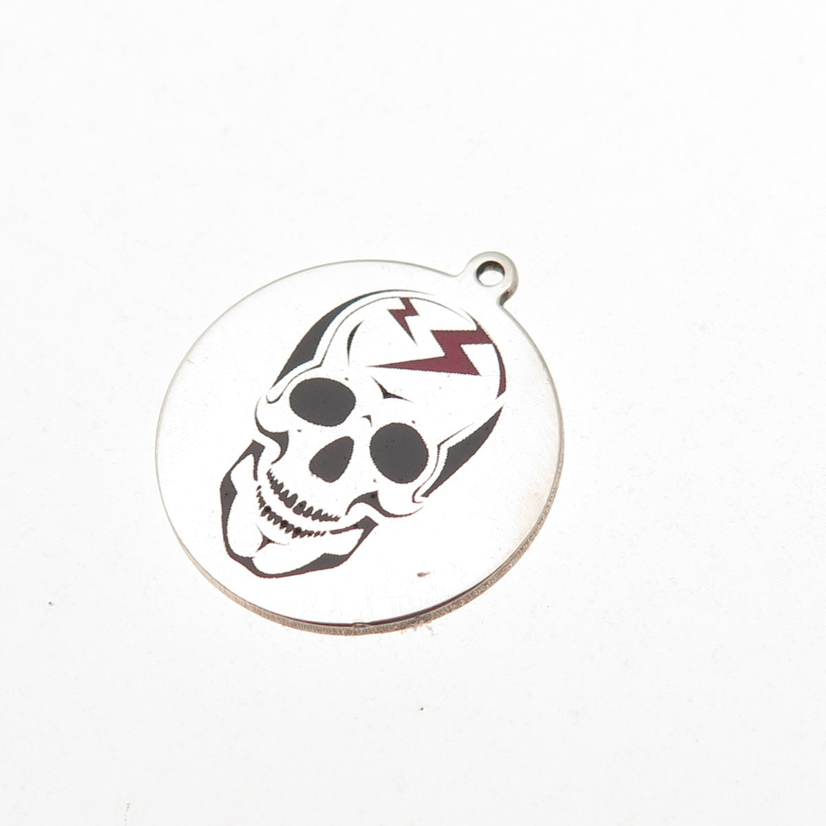 Two in Town 925 Sterling Silver Enamel Skull Mini Charm Pendant